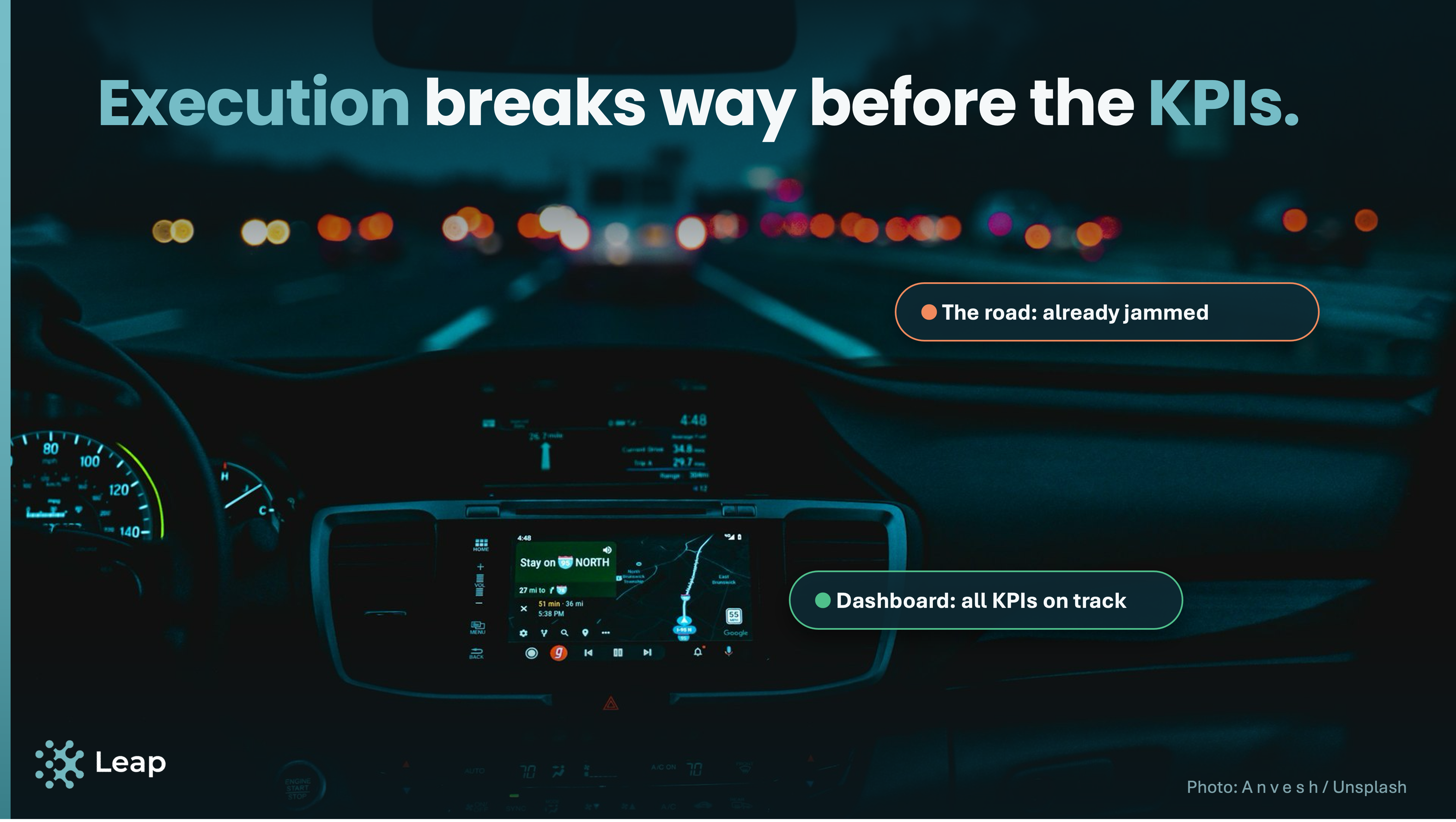 "Waze" for managers: a way to see where work is getting stuck before it shows up in the results.